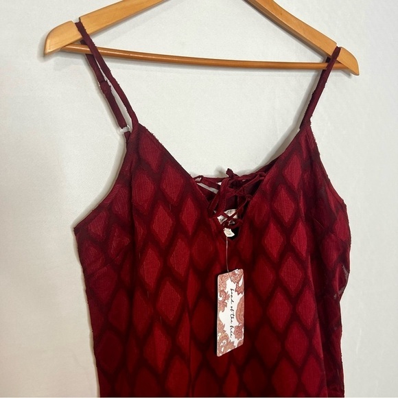 NWT! Band of Gypsies Band of the Free Merlot Lila Midi Slip Dress. Size Medium. - Picture 4 of 14